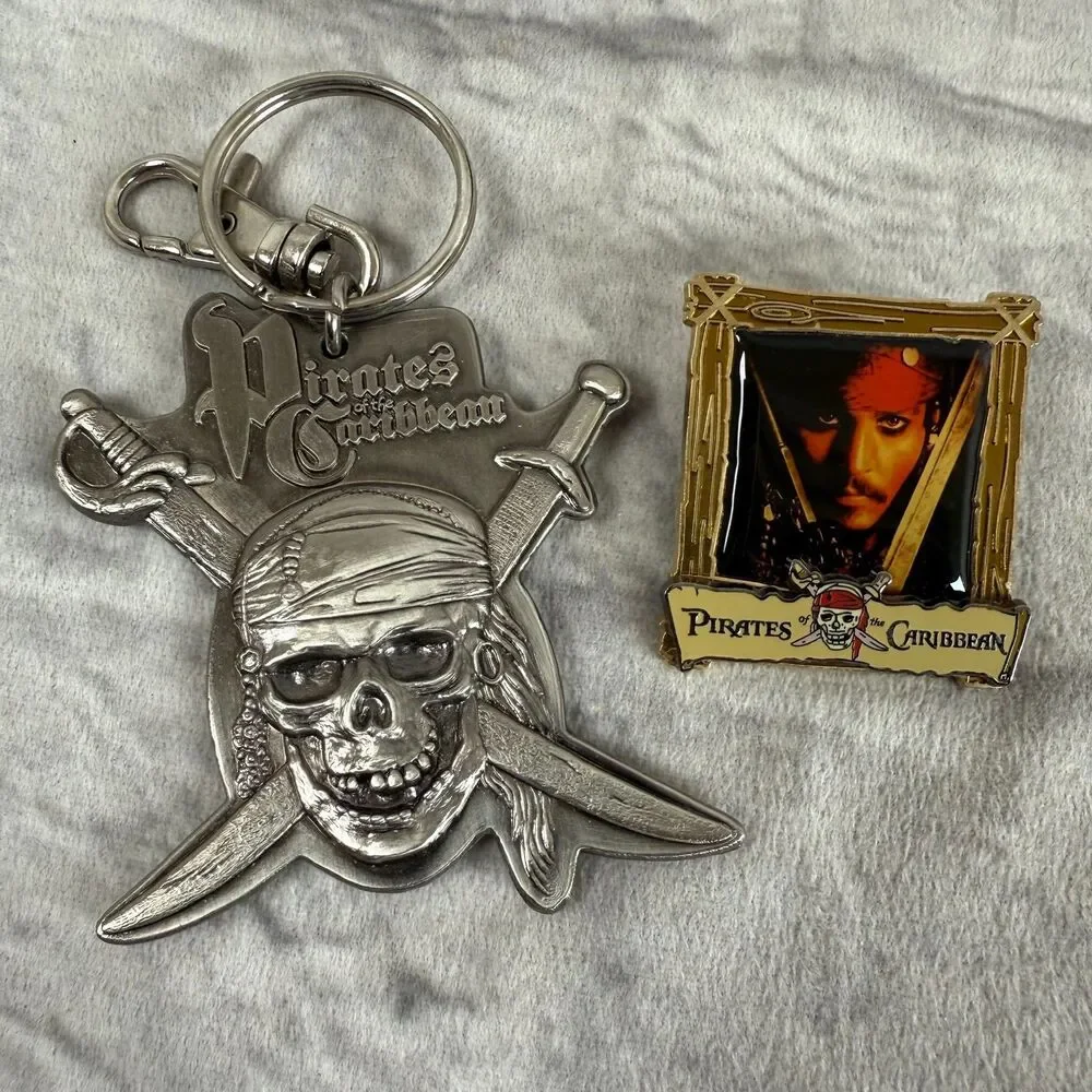 Lot Of 9 Disney Pirates Of The Caribbean Pins McDonalds Toys Tattoos Keychain - Picture 11 of 14